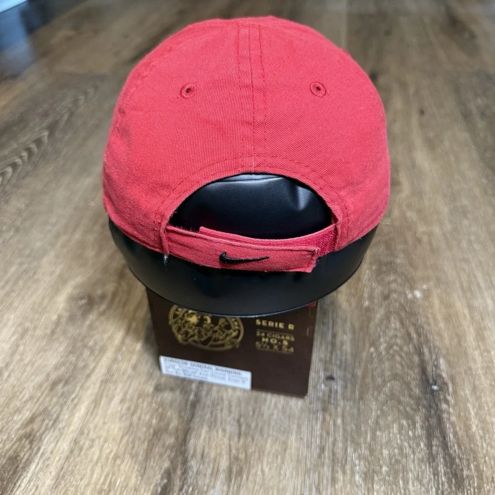 Vintage Nike Hat Youth Red Black 4-7 Adjustable Strap 90s Y2K 2000s Baseball Cap